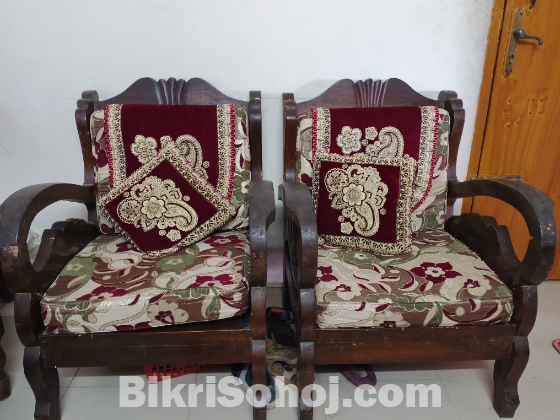 শীল কড়ই সোফা সেট + টেবিল